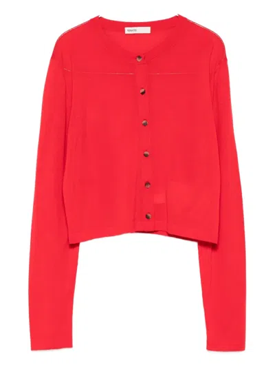 Khaite Brieta Cardigan In Red