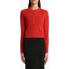 Khaite Brieta Merino Wool Blend Cardigan In Red