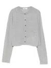 Khaite Button-front Wool-blend Cardigan In Gray