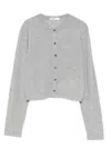 Khaite Button-front Wool-blend Cardigan In Gray