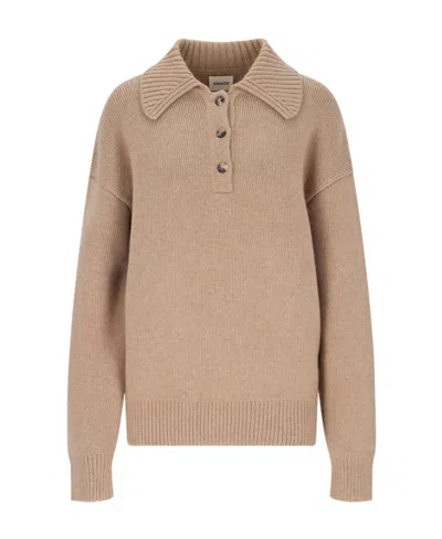 KHAITE KHAITE BRISTOL POLO-COLLAR RIBBED KNITTED JUMPER