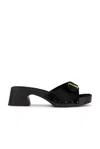 Khaite Britt Clog Haircalf Buckle Mules In Black