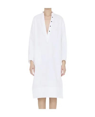 KHAITE KHAITE BROM SHIFT LONG-SLEEVED MIDI DRESS