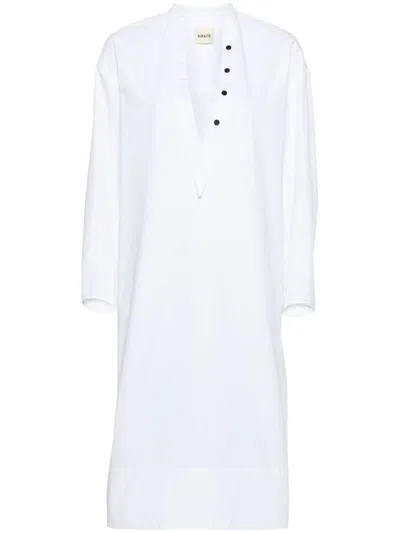 KHAITE KHAITE BROM SHIFT MIDI DRESS WHITE