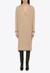 Khaite The Brom Silk Midi Dress In Beige
