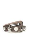 Khaite Benny Studded Leather Belt In Brown