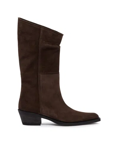 Khaite Clive Suede Knee Boots In Brown