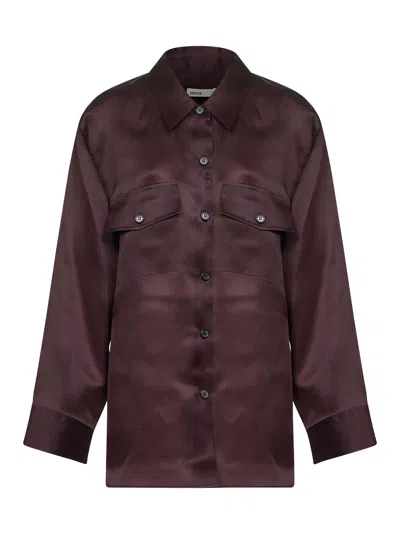 Khaite Brown Compact Organza Matteo Shirt