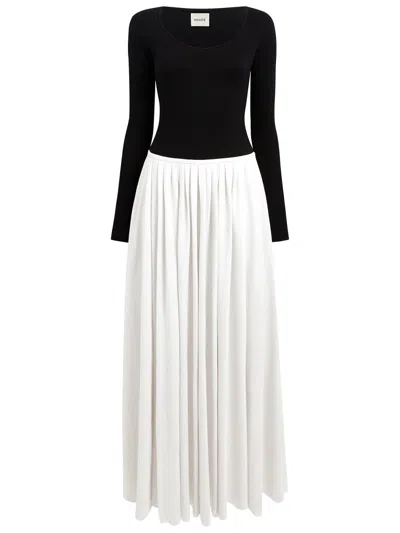 Khaite Brown Cotton Dress In Black