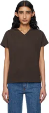Khaite Devra Cotton-blend Jersey T-shirt In 950 Dark Brown