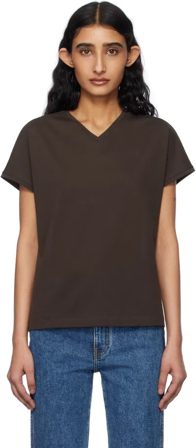 KHAITE BROWN DEVRA T-SHIRT