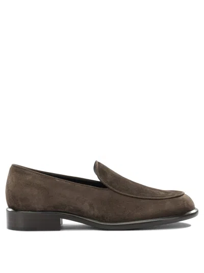 Khaite Brown Leather Loafers