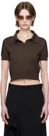 Khaite Morgane Wool-blend Polo Sweater In 393 Grapeseed