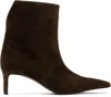 Khaite Brown Ona Ankle Boots In 893 Ebano
