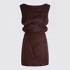 Khaite Brown Silk Dress In Brown