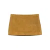 Khaite Jett Lambskin Suede Miniskirt In Brown