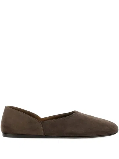 Khaite Brown Slip-on Ballet Flats