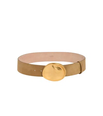 Khaite Brown Suede Textured Belt