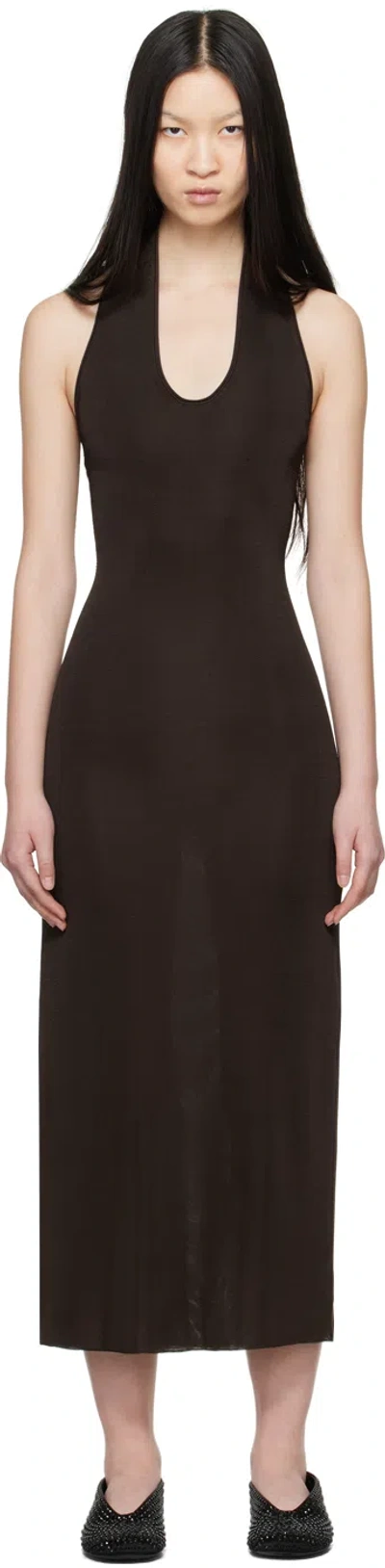 KHAITE BROWN 'THE CORALINE' MAXI DRESS