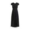 Khaite The Bruna Off-shoulder Pleated Maxi Dress