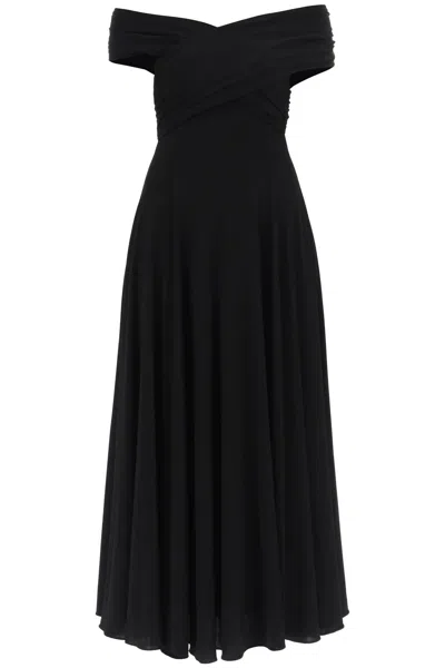 Khaite Bruna Jersey Maxi Dress In Black (black)