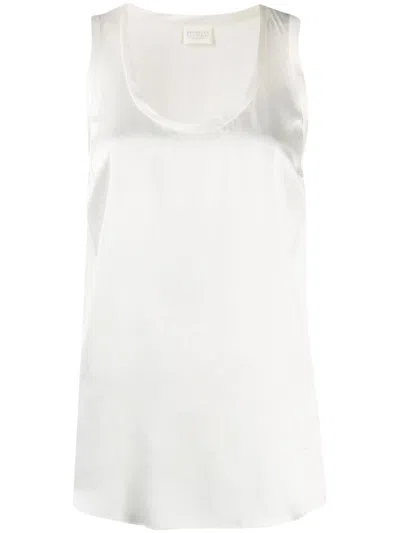 Khaite Brunello Cucinelli Silk Top In White