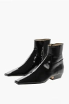 Khaite Brushed Leather Marfa Booties With Square-toe In Black