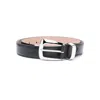 Khaite Benny Silvertone Buckle Leather Belt In Black