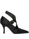 Khaite Buckle Heeled Pumps In Black