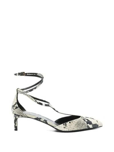 Khaite Python-print Ankle Strap Pumps With 4.5 Cm Heel In Animal Print