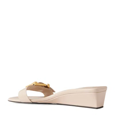 Khaite Buckled Leather Sandals In Nude