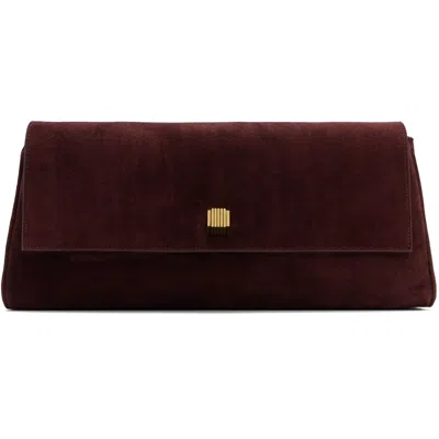 Khaite Burgundy Audrey Clutch In 585 Rouge Noir