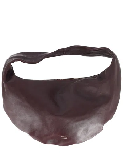 Pre-owned Khaite Burgundy Calfskin Leather Medium Olivia Hobo Bag (authentic Pre-loved)