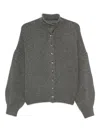 Khaite Button Cardigan In Gray