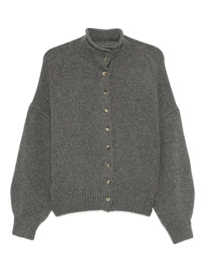Khaite Button Cardigan In Gray