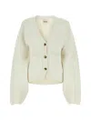 Khaite Woman Cardigan Ivory Size Xs Cashmere In Neutral