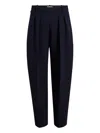 Khaite Button-detail Pleated Trousers In Blue