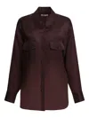 Khaite Womens Almandine Matteo Relaxed-fit Silk Shirt In Burgundy