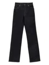 Khaite Danielle Enameled Button Jeans In Black