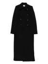 Khaite Button-fastening Double-breasted Coat In Black