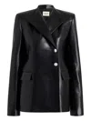 Khaite Button Lambskin Jacket In Black