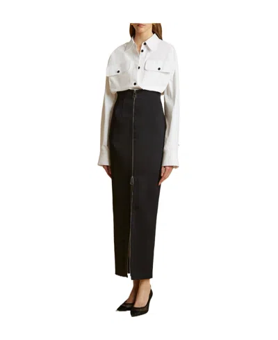 Khaite Button-up Cotton Overshirt In Black