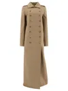Khaite 'mallory' Double-breasted Coat In Beige