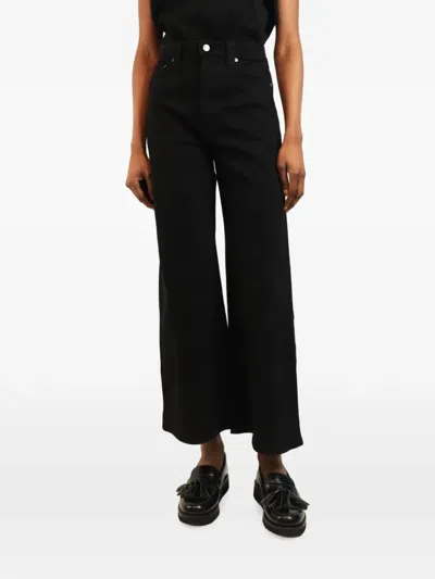 Pre-owned Khaite Button-fastening Wide-leg Jeans In Black