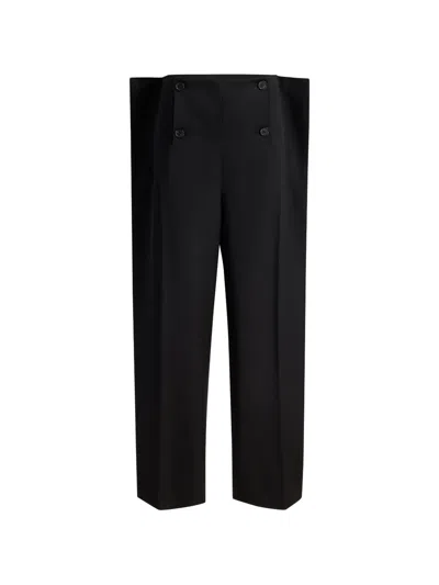 Khaite Buttons Front Trousers In Black