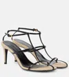 Khaite Cage Raffia And Leather Sandals