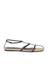 Khaite Cage Raffia And Leather Sandals