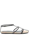 Khaite Cage Raffia And Leather Sandals