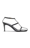 Khaite Cage Patent Leather Sandals In Black