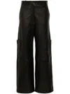 Khaite Wide Leg Cargo Trousers With Multiple Pockets In Black